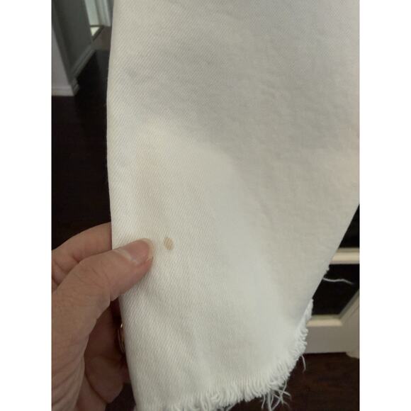 ZARA Women’s White Straight Leg Jeans – Size 8 (EUR 40) – Raw Hem Cropped Denim - Picture 5 of 10